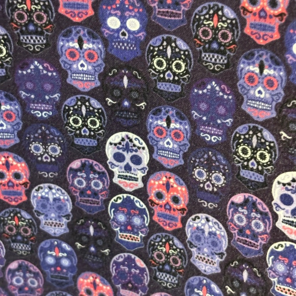 XXX Collection Men's Long Sleeve Shirt Sugar Skull Print Purple Size‎ M - Picture 5 of 5
